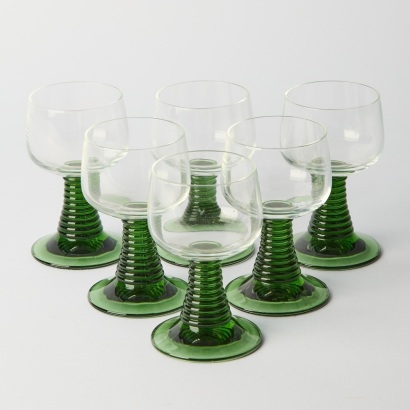 A Set of Six Vintage Beehive Style Glasses