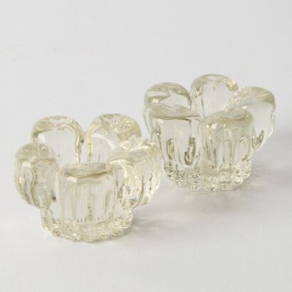 A Pair Of Cristallerie Vannes Le Chatel Candlestick Holders