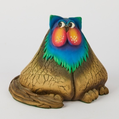 A Raku 'Crazy Cats' Series Sculpture by Gerhard De Beer (Signed)