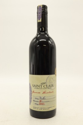 (1) 2021 Saint Clair James Sinclair Malbec, Gimblett Gravels &diams;