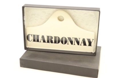 (1) Chardonnay Ceramic Bin Tag, Made in Bath, England (GB) &diams;