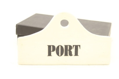 (1) Port Ceramic Bin Tag, Made in Bath, England (GB) &diams;