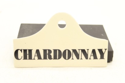(1) Chardonnay Ceramic Bin Tag, Made in Bath, England (GB) &diams;