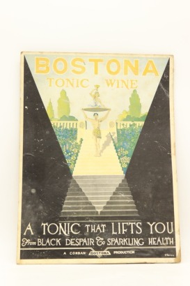 (1) Vintage Bostona Tonic Wine Poster &diams;