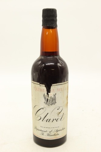 (1) NV Waerenga Wines Claret Department of Agriculture, Te Kauwhata, Circa. 1930's-40's &diams;