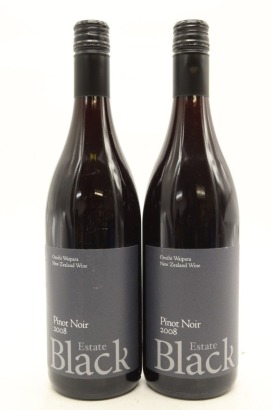 (2) 2008 Black Estate Pinot Noir, North Canterbury