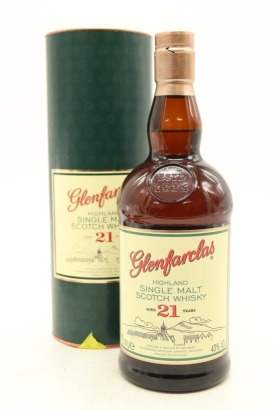 (1) Glenfarclas 21 Year Old Single Malt Scotch Whisky, 43% ABV (GB)