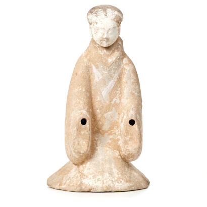 A Chinese Kneeling Pottery Figure