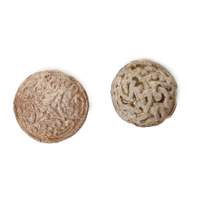 Two Chinese Han Dynasty Ceramic Coins