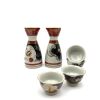 A Set of Japanese Kutani Ware - Two Sake Bottler and Four Cups