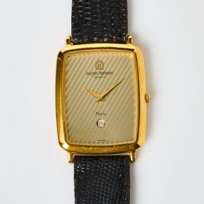 Gold Plated, Michel Herbelin Quartz Wristwatch, circa 1987
