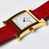 Gold Plated, Herm&egrave;s, Watch with Box Heure H Quartz Wristwatch, circa 2015 - 2