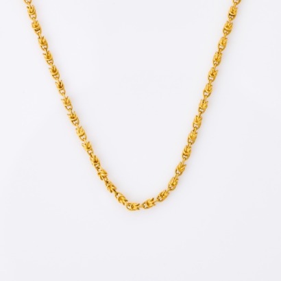 18ct Yellow Gold, 40cm Fancy Link Chain