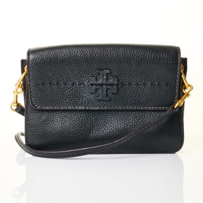 Tory Burch, Black Grained Leather Crossbody