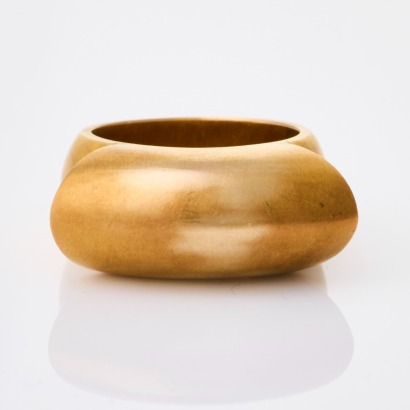 18ct Yellow Gold, Modern, Satin Finished Dress Ring