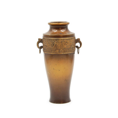 A Japanese Meji Period Copper Vase with handles