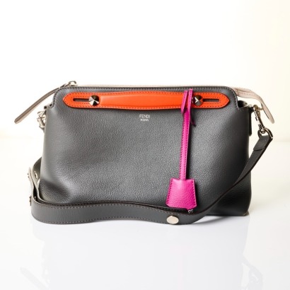 Fendi, Grey Leather By The Way Satchel Bag