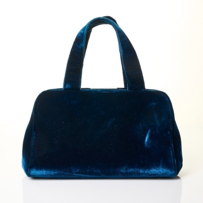 Prada, Blue Velvet Handbag