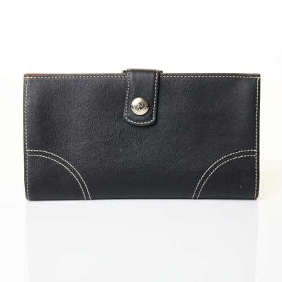 Longchamp, Black Leather Bifold Wallet with Box