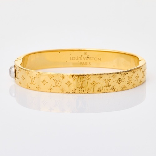 Louis Vuitton, Nanogram Hinged Bangle with Box