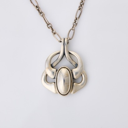 Georg Jensen, 45cm Sterling Silver Pendant with Box