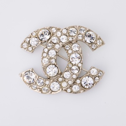 Chanel, CC Crystal Embellished Brooch
