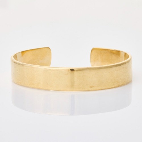 9ct Yellow Gold, 12.5mm Plain Cuff Bangle