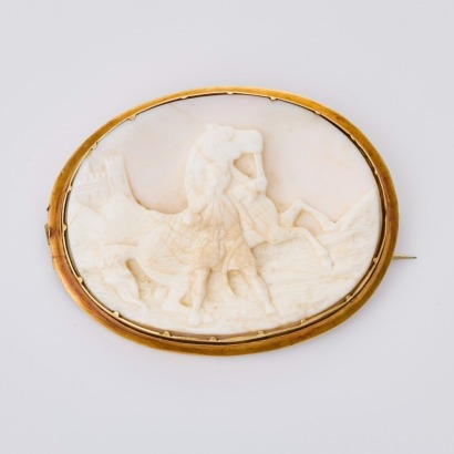 15ct Yellow Gold, Shell Cameo Brooch