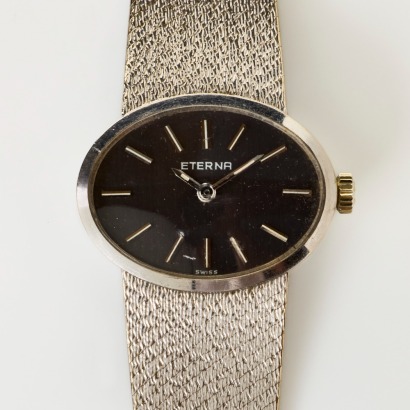 18ct White Gold, Eterna Ladies Hand-wound Wristwatch, circa 1970's
