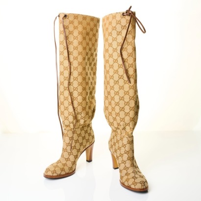 Gucci, GG Canvas Lisa Knee-high Boots