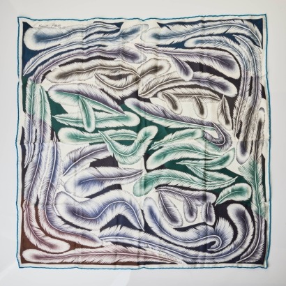 Herm&egrave;s, 100% Silk, A La Plume Scarf