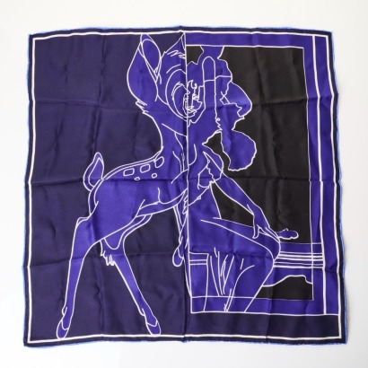 Givenchy, 100% Silk, Bambi Print Scarf