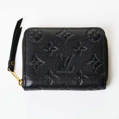 Louis Vuitton, Noir Monogram Empreinte Zippy Wallet with Box