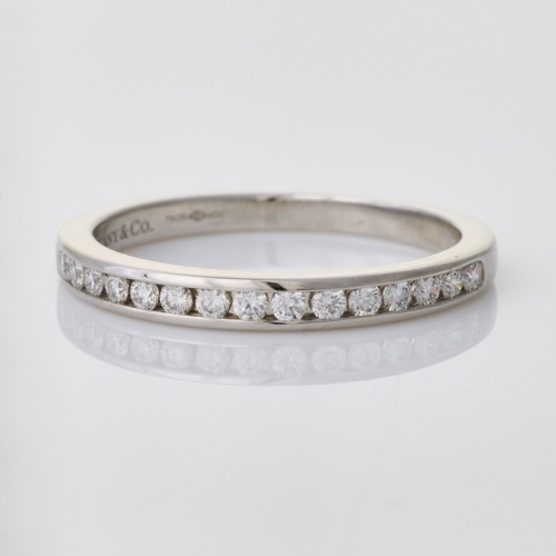 Tiffany & Co. Platinum, 0.23ct Diamond Channel Set Half Eternity Ring with Box