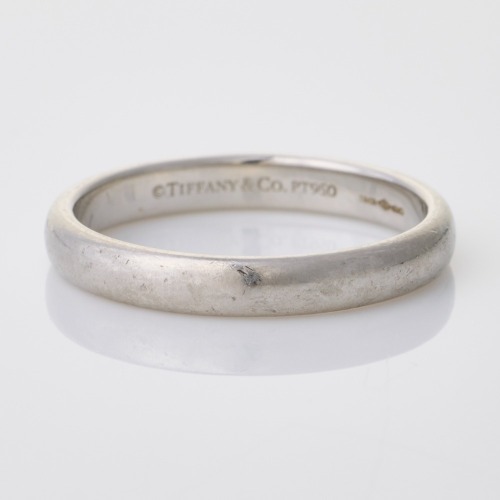 Tiffany & Co., Platinum Forever Wedding Band Ring, Size N