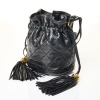 Chanel, Mini, Black Lambskin Drawstring Tassel Bucket Bag - 2