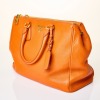 Prada, Orange Pebbled Leather Galleria Tote Bag, Size M - 2