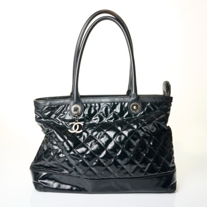 Chanel, Black Patent Tote Bag
