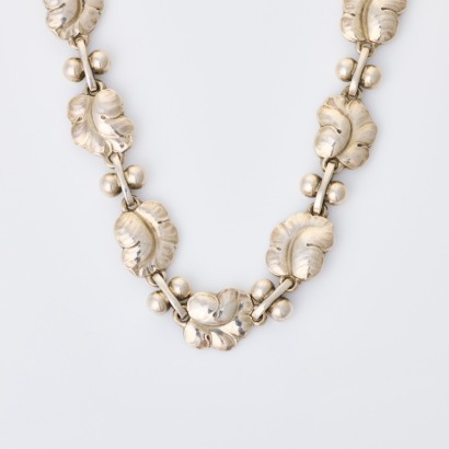 Georg Jensen, Vintage, Sterling Silver, Moonlight & Grapes Necklace