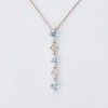 9ct White Gold, 40cm, 0.08ct Diamond / Topaz Pendant Necklace