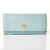Prada, Light Blue Saffiano Wallet