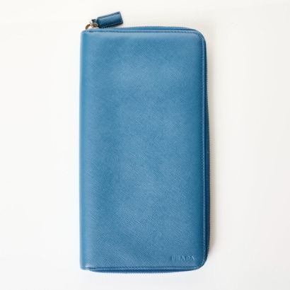 Prada, Blue Saffiano Travel Organiser