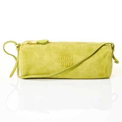 Miu Miu, Green Suede Shoulder Bag