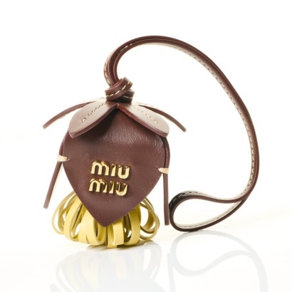 Miu Miu, Logo-lettering Leather Bag Charm with Box