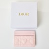Christian Dior, Powder Pink Cannage Lambskin Jolie Freesia Card Holder with Box - 2