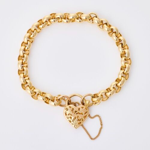 9ct Yellow Gold, 18cm Belcher Link Bracelet