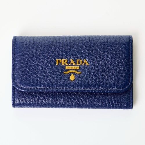 Prada, Inchiostro Vitello Key Pouch with Box