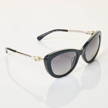 Chanel, 5340 Polarised Black Cats Eye Sunglasses with Case
