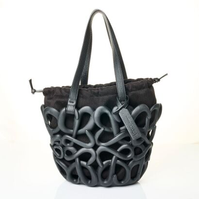 Loewe, Matte Black Rubber Anagram Inflated Basket