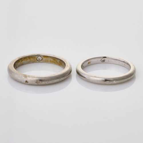 Chaumet, Platinum. Wedding Bands (Two) with Box, circa 2015